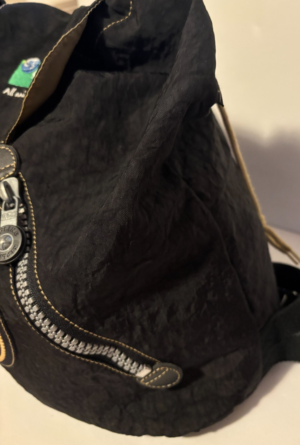 Kipling Drawstring Rucksack Black Backpack Animal… - image 7