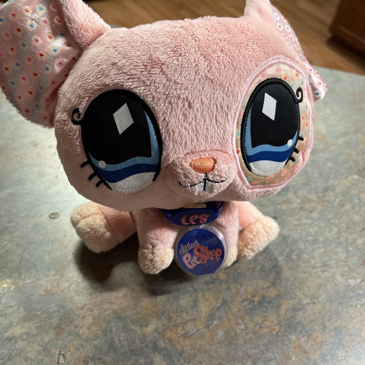 Hasbro Littlest Pet Shop LPS Pink Mouse Plush Stuffed Animal w