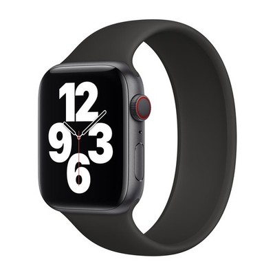 Silikon Solo Loop für  Apple Watch | 38/40/41/42 mm - Größe 7 - Schwarz