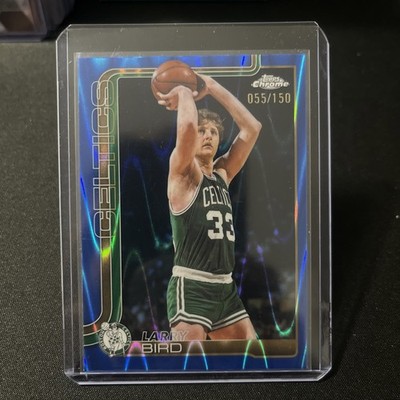 2026 Topps Chrome Update Basketball Larry Bird Blue Raywave /150 #143 Celtics