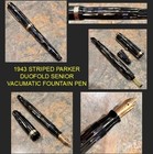 1940s Striped Parker Duofold Senior Vacumatic Fountain Pen, "DuoVac" Chevron Cap — photo 1
