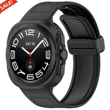 Magnetic Buckle Silicone Leather Hybrid Band for Samsung Galaxy Watch Ultra 47mm