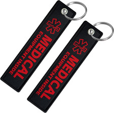 TINNALART Medical Alert Bag Tagfor 5 x 1.2 inches, Black-2pack