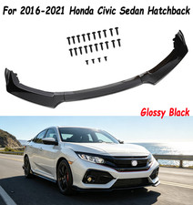 Front Bumper Spoiler Lip For 2016-2021 Honda Civic Sedan Hatchback Glossy Black Front Bumper Spoiler Lip For 2016-2021 Honda Civic Sedan Hatchback Glossy Black