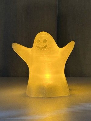 3D Printed Ghost Halloween Decoration Flickering LED Candle Light 3.625'' x 4''