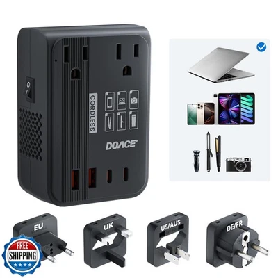 DOACE 220V to 110V Converter 350W Voltage Converter US to Europe for Hair Str