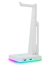 RGB Gaming Headset Stand with 2 USB Ports, Game Headphone Mount for PC, Xbox One