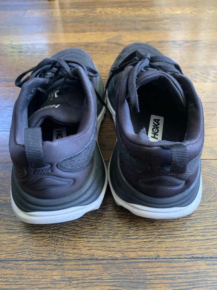 HOKA Gaviota 5 Ahtletic Running Shoes Womens US 8.5D Wide Black White - Image 2 of 4