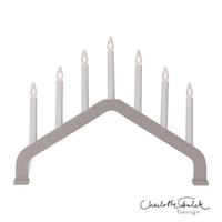 Star Trading 7-Flammiger Lichterbogen ,House', Warmweiß, Holz, Beige