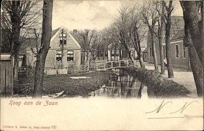 Postcard Koog aan de Zaan North Holland Netherlands, Canal, Bridge, Houses - 3434638