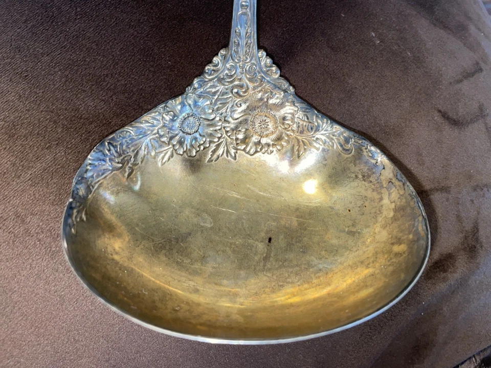 Cucharón de sopa de plata esterlina La Marquise Reed & Barton con flores 12 1/2" 230 g 🌺🌺 Foto 3 de 4