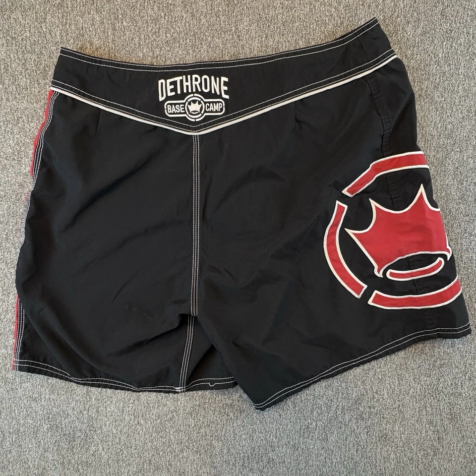 Dethrone Royalty Black Boxing Board Shorts With Red & White Mens Size 34 - Image 2 of 4
