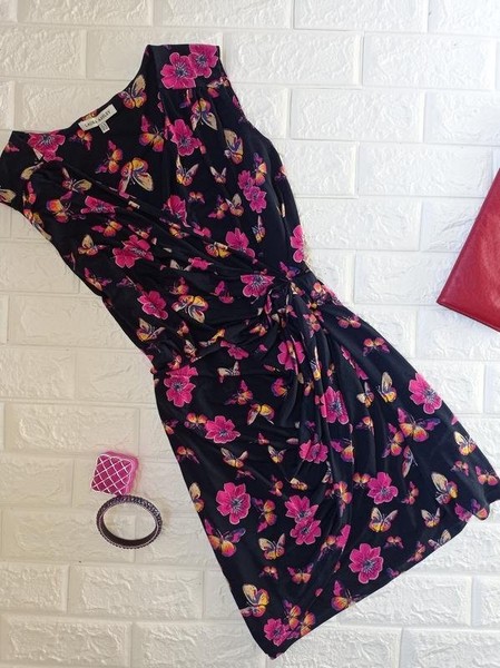Women Laura Ashley Dress Multicolor Polyester 40 /