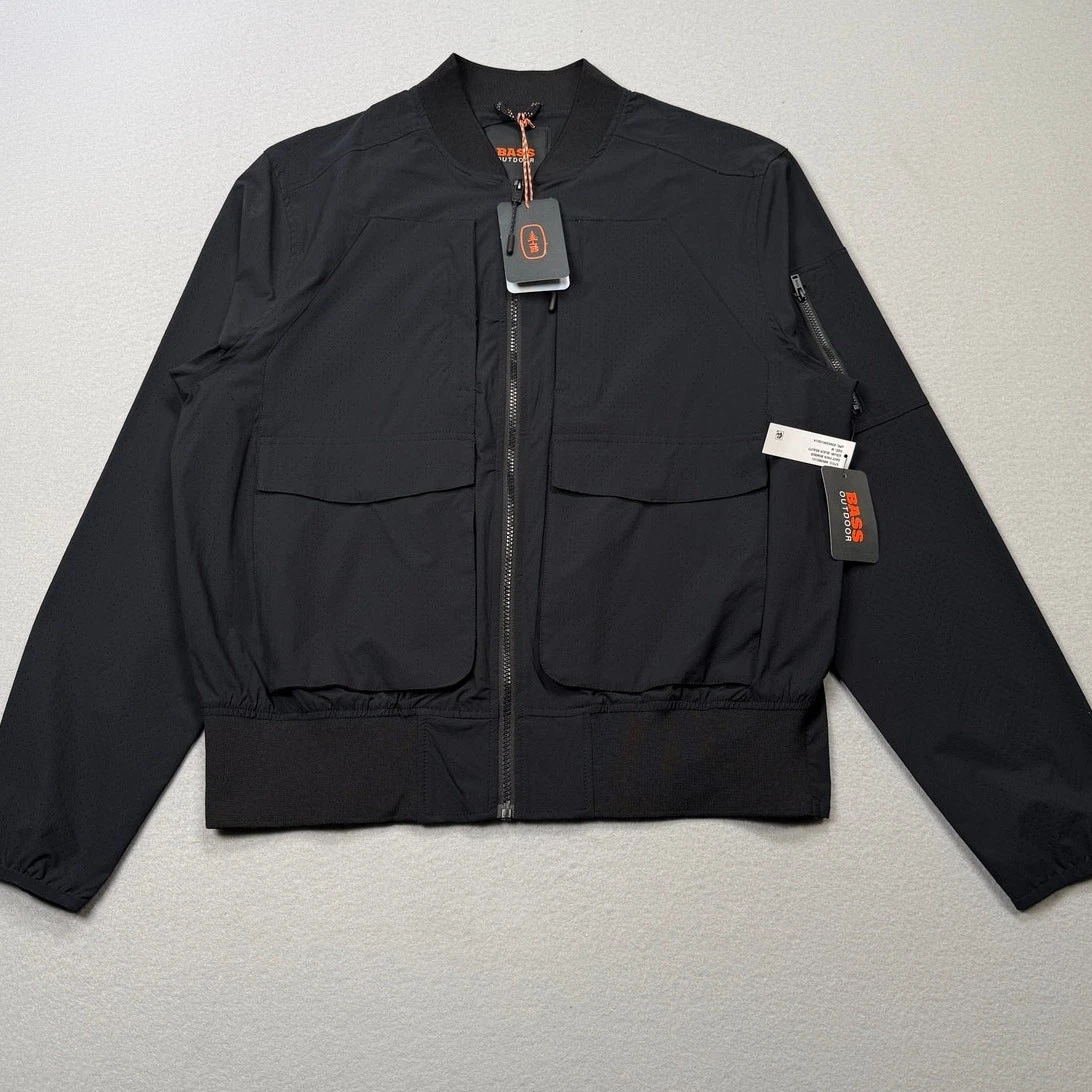 Bass Outdoor Men's Easy-Pack Travel Bomber Jacket Black Medium $119