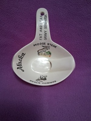 VINTAGE Fat And Lean Gravy Separator Ceramic Moose Steak Caribo Steak Alaska