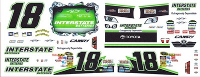 #18 Kyle Bush Interstate Toyota 2011 1/24th Scale Waterslide Nascar Decal
