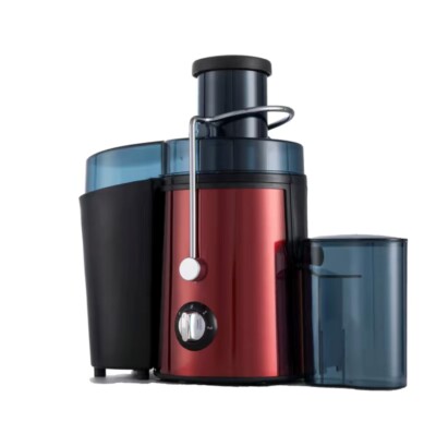 Premium PJE647 Stainless Steel Juice Extractor, Red and Silver. 