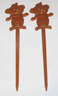 2 Vintage Swizzle Sticks Cocktail Drink Stirrer Barware Trader Vick's Menehunes — photo 1