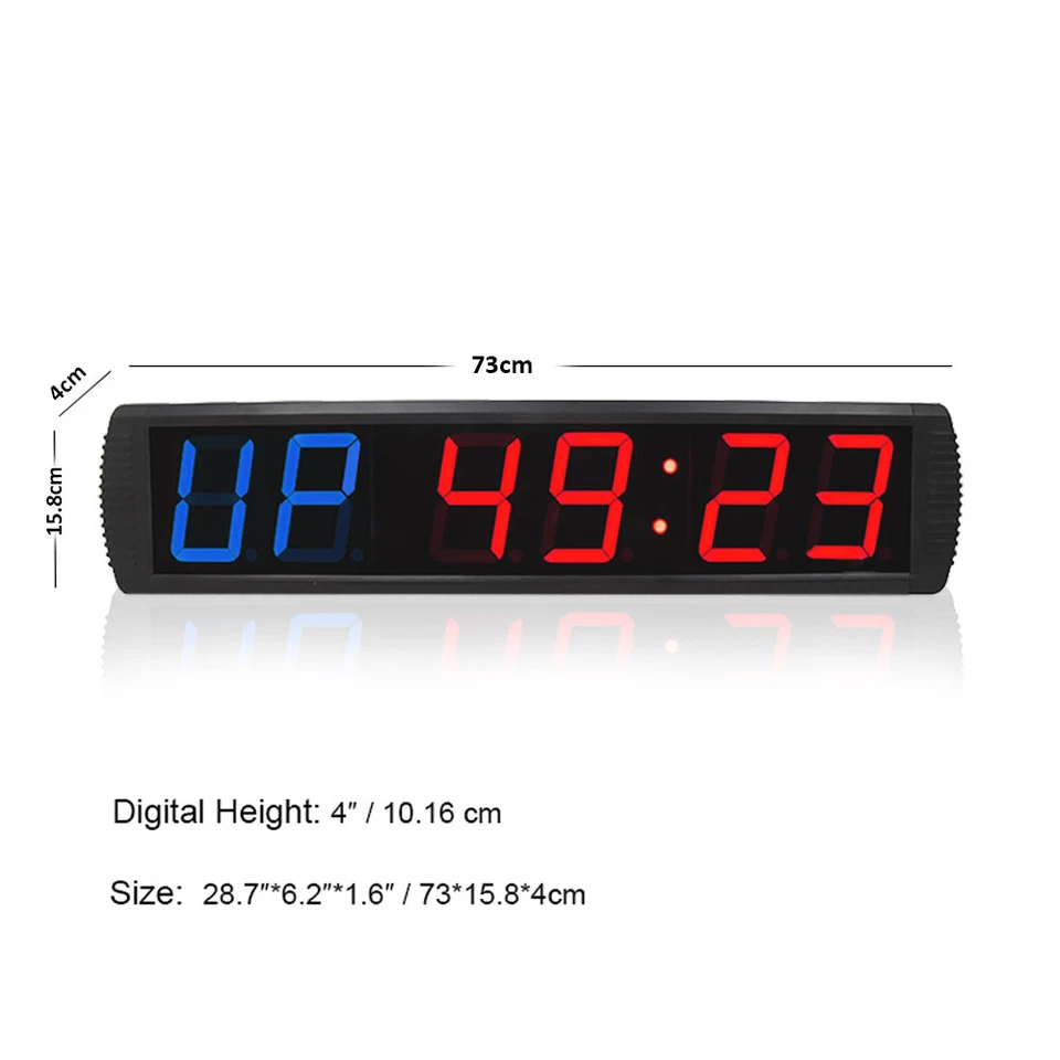 Big Gym Crossfit Clock LED Fitness Digital Countdown Interval Timer Wall Gym - Image 2 of 4