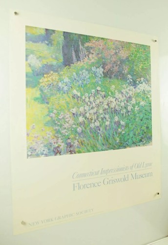 WILLIAM CHADWICK Irises Old Lyme Griswold Museum Exhibition Impressionist 26x30" - Picture 10 of 10