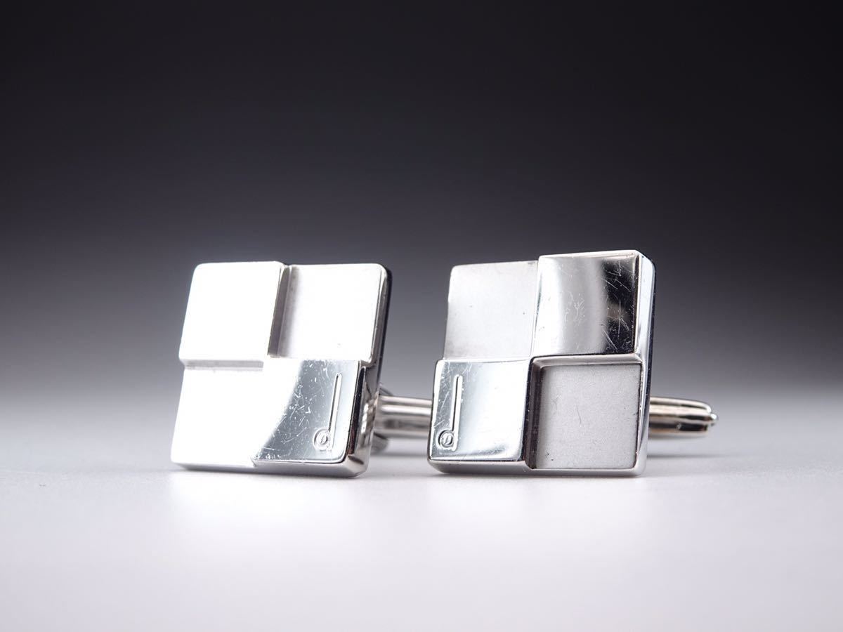 Dunhill 4 solid square cufflinks silver 925 men j… - image 5