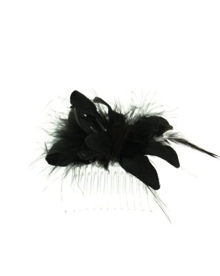 Zac's Alter Ego  Fell & Federn Fascinator / Blume auf Kamm