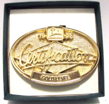 John Deere EMPLOYEE 1996 GOLD Certification Belt Buckle Dealer Training LE 2658