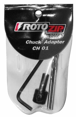 Roto Zip 1 8 to 1 4 Chuck Adapter Kit with Hex Key and 2 Rotary Bits