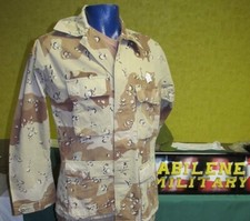 ARMY 6 COLOR DESERT CHOCOLATE CHIP UNIFORM SHIRT JACKET DESERT STORM SM MED