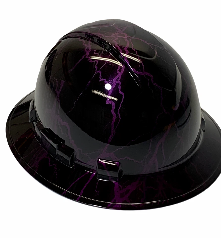 Hard Hat Ridgeline Hydro dipped Full Brim vented Custom Purple Kandy Lightning - Image 2 of 3