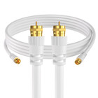 2 pcs 15ft Rg6 Dual Shield Coaxial Premium Cable Tv Antenna Satellite 18 Awg