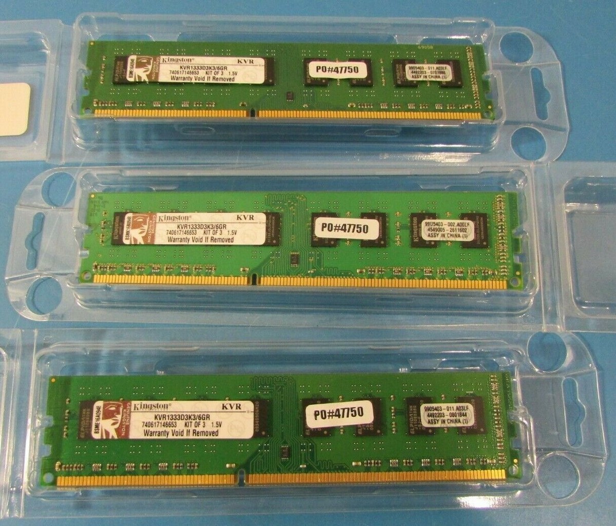 Kingston KVR1333D3K3/6GR DDR3-1333MHz 6GB (3x 2GB) Desktop Memory RAM