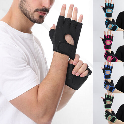 Women Men Half Finger Work Out Gym Gloves Sport Weight Lifting Exercise Fitness❉ - Zdjęcie 1 z 19