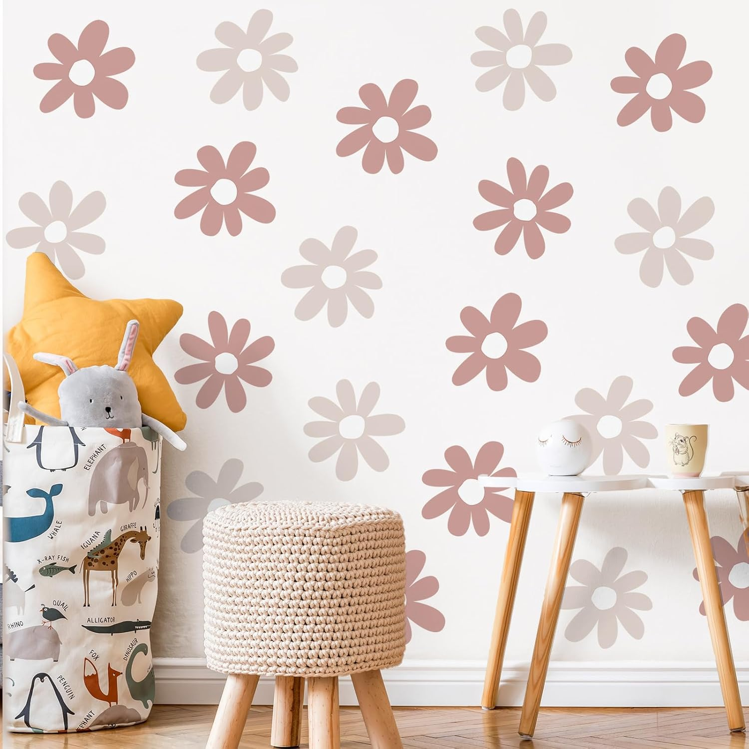 12 Sheets Daisy Wall Decals Flower Wall Stickers Large Daisy Wall Stickers Daisy