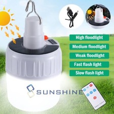 80W Solar LED Bulb Solar Panel Powered Light Tent Lamp Yard Camping Outdoor