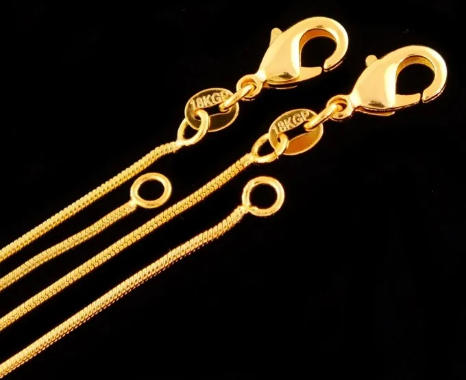 Collar de cadena de serpiente estampado en oro 18k de 18 kgp 1 mm para 16-30 pulgadas | eBay