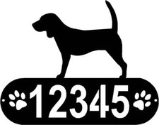 Beagle Dog PAWS House Address Sign or Name Plaque - Made in USA