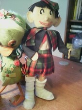 VECCHIO  PUPAZZO  IN  PANNO  LENCI  :    '  SCOZZESE  '   !!!