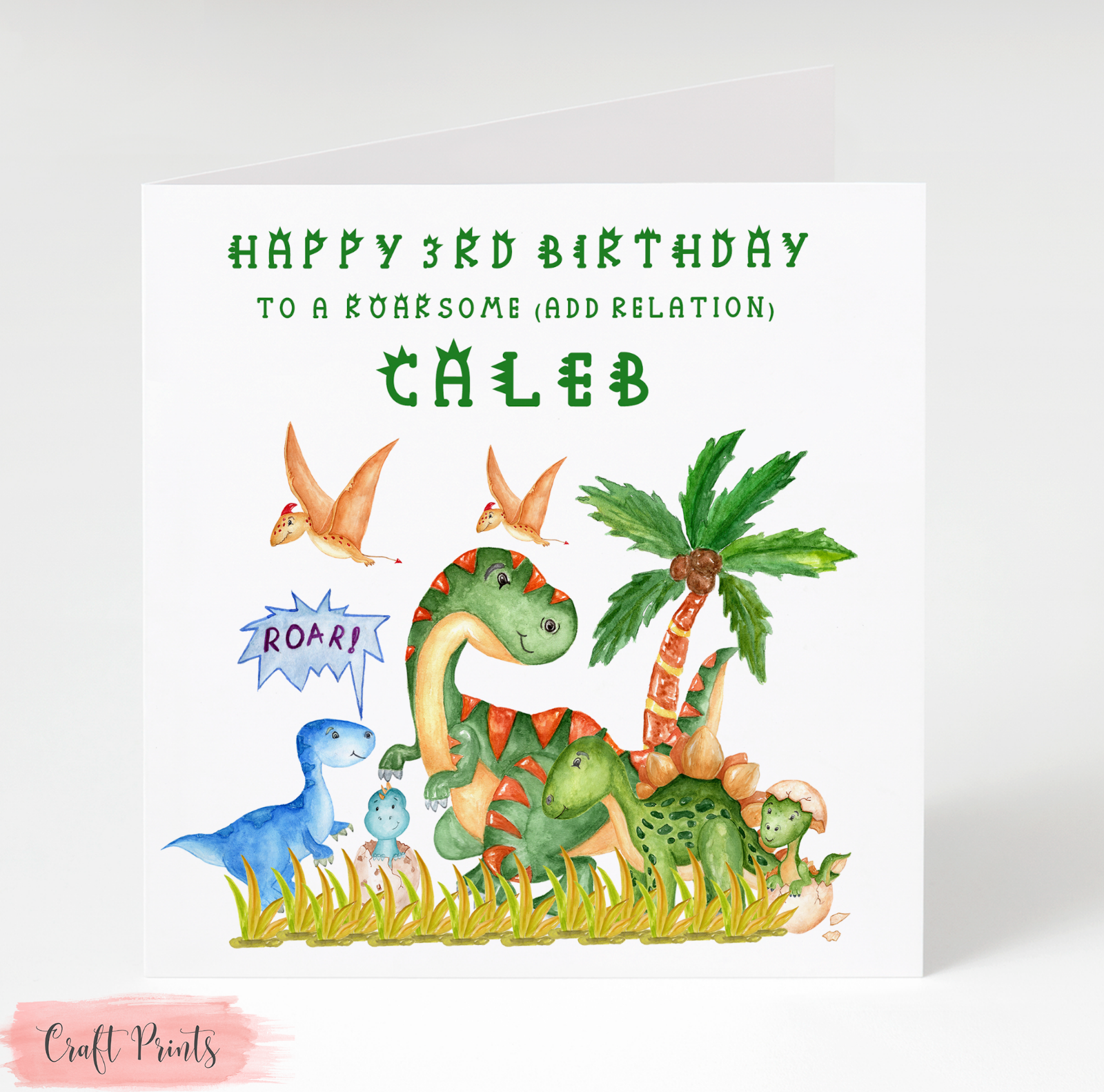Personalised Dinosaur Birthday Card 1st 2nd 3rd 4th 5th Boy Son Nephew Grandson
