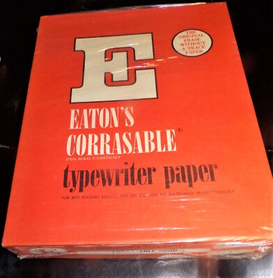 Vtg Eatons Corrasable Bond Light Weight Typewriter Paper 8.5'' x 11'' Full Ream