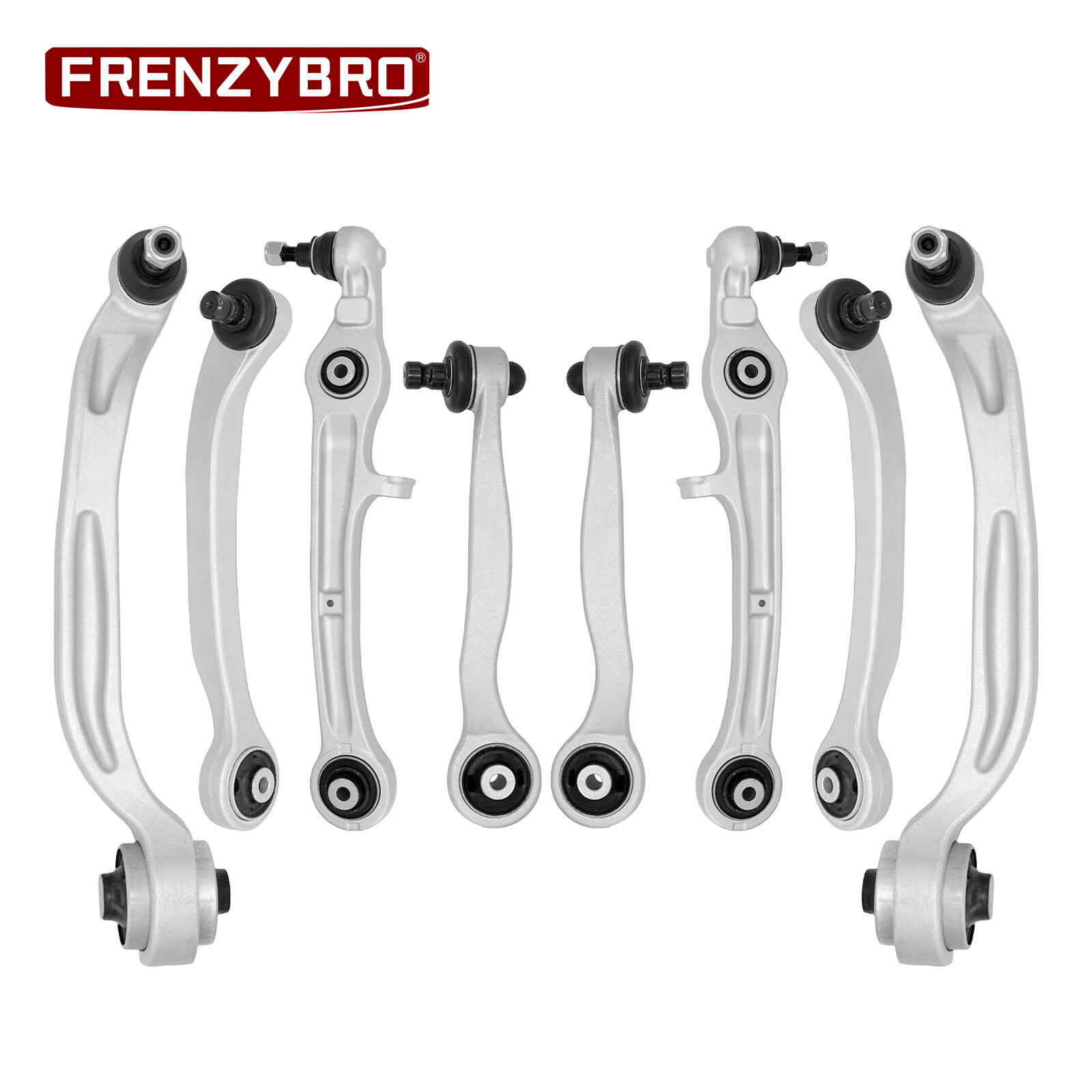 Front Upper and Lower Control Arms for 2004-2019 Bentley Continental GT-8pcs