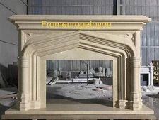 MONUMENTAL CARVED GOTHIC FIREPLACE MANTEL  - TF2001