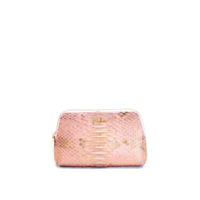 Giovanna Barrios Python Cosmetic Pouch - Rose