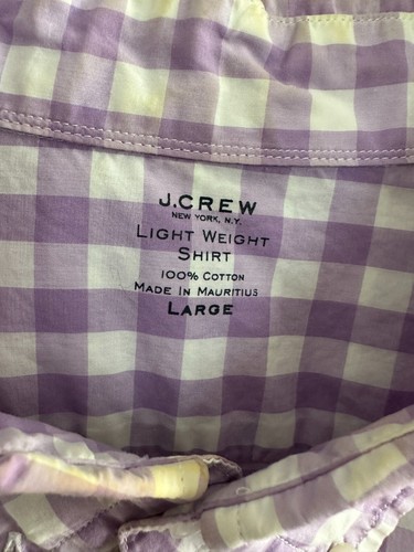 3 SHIRTS J.Crew Men's Large Purple Blue and Red Gingham Button Down Shirts - Picture 3 of 7