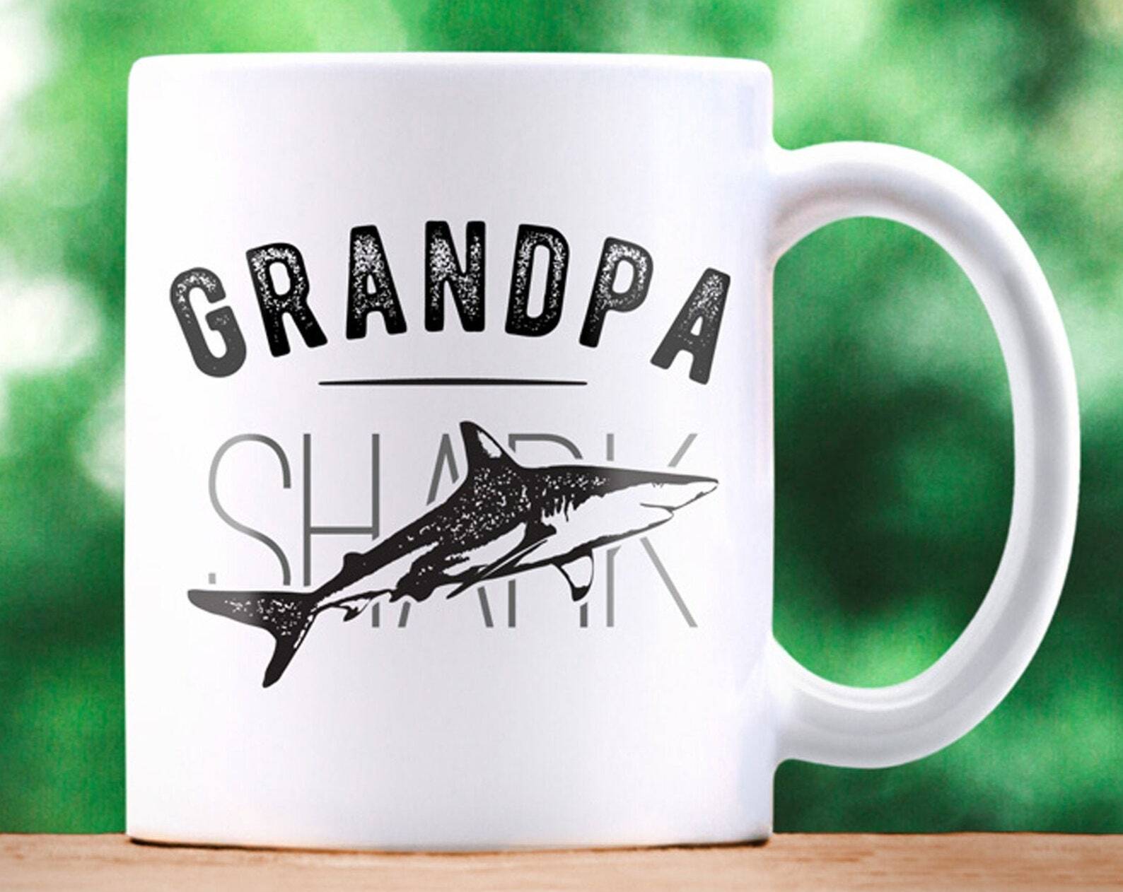 Grandpa To Be. Grandpa Shark. Grandpa Mug. Gifts For Grandpa. Grandfather Gift.