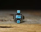 Vintage Native American Navajo Sterling Silver Turquoise Ring Size 7.25