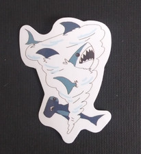 Fun Playful Colorful Shark Sticker 2" x 1.5" E 