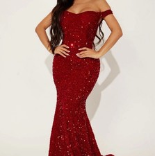 Alora Sequin Maxi Gown - Red | Elegant Formal Evening Dress | Size [Medium]