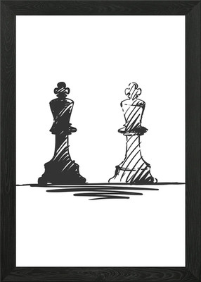 Schach gerahmtes Wandbild Poster Leinwanddruck Bild