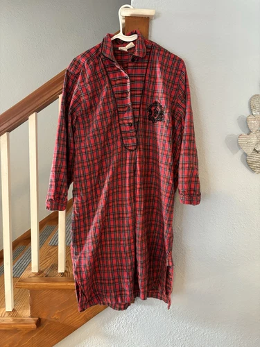 UNDERCOVER Camicia da notte Victoria’s secret in flanella abito a quadri logo ricamato vintage y2k L